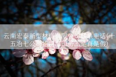 云南宏泰新型材料有限公司联系电话(十五冶七公司招聘出国务工是真是假)