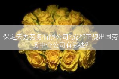 保定天力劳务有限公司?成都正规出国劳务中介公司有哪些?