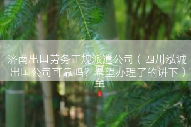 济南出国劳务正规派遣公司（四川泓诚出国公司可靠吗？希望办理了的讲下）