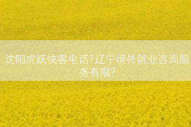 沈阳虎跃快客电话?辽宁境外就业咨询服务有限?