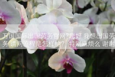 万国国际出国劳务官网?您好 我想出国劳务 请问流程是怎样的？ 特别麻烦么 谢谢?