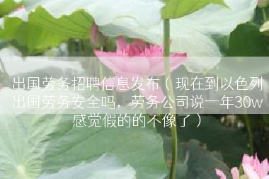 出国劳务招聘信息发布（现在到以色列出国劳务安全吗，劳务公司说一年30w感觉假的的不像了）