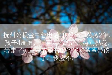 抚州公积金中心电话(我想出国劳务2年，孩子4周岁，一直是妈妈带，特别黏我，我走了家里是农村有他爷爷和爸爸带孩子，我应不)