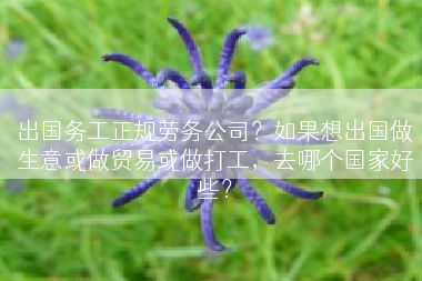 出国务工正规劳务公司？如果想出国做生意或做贸易或做打工，去哪个国家好些？