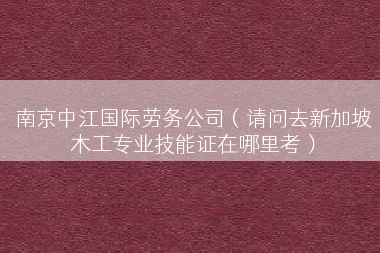 南京中江国际劳务公司（请问去新加坡木工专业技能证在哪里考）