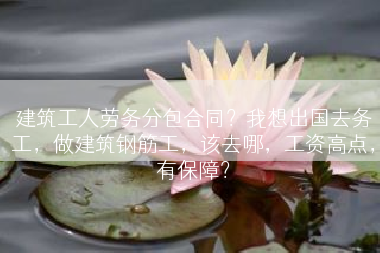 建筑工人劳务分包合同？我想出国去务工，做建筑钢筋工，该去哪，工资高点，有保障？