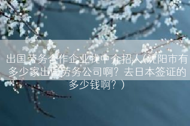 出国劳务合作企业找中介招人(沈阳市有多少家出国劳务公司啊？去日本签证的多少钱啊？)