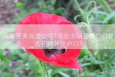 海安劳务派遣公司?海安出国劳务公司是否招聘外地户口?