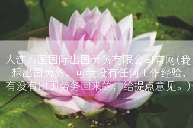 大连万国国际出国劳务有限公司官网(我想出国劳务，可我没有任何工作经验，有没有出国劳务回来的，给提点意见。)