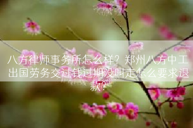 八方律师事务所怎么样？郑州八方中工出国劳务交过钱过期没叫走怎么要求退款？