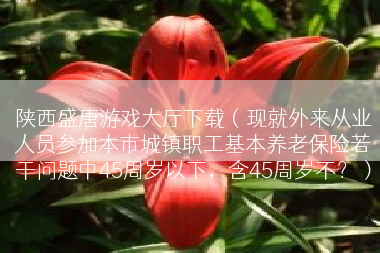 陕西盛唐游戏大厅下载（现就外来从业人员参加本市城镇职工基本养老保险若干问题中45周岁以下，含45周岁不？）
