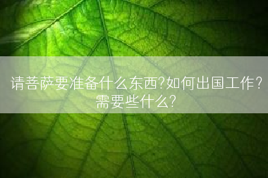 请菩萨要准备什么东西?如何出国工作？需要些什么?