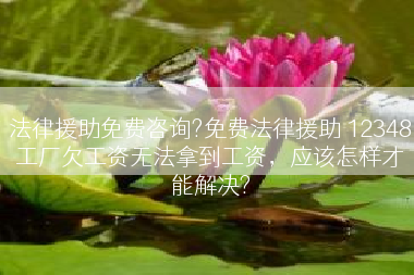 法律援助免费咨询?免费法律援助 12348工厂欠工资无法拿到工资，应该怎样才能解决?