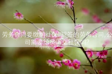 劳务合同要缴纳社保吗?签的劳务合同,公司需要给员工交社保吗?