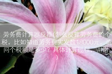劳务费计算器反推(怎么反算劳务费的个税，比如知道劳务费实发数18000元，请问个税额是多少？具体计算过程，谢谢。)