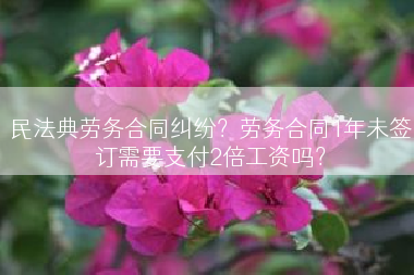 民法典劳务合同纠纷？劳务合同1年未签订需要支付2倍工资吗？