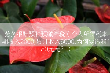 劳务报酬预扣预缴个税（个人所得税本期收入2000,累计收入6000,为何要缴税180元元？）