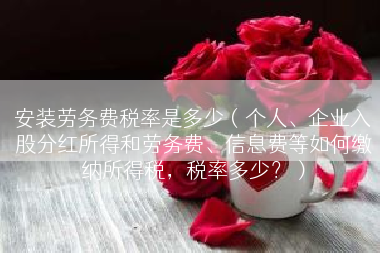 安装劳务费税率是多少（个人、企业入股分红所得和劳务费、信息费等如何缴纳所得税，税率多少？）