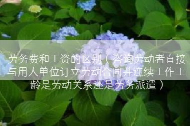 劳务费和工资的区别（咨询劳动者直接与用人单位订立劳动合同并连续工作工龄是劳动关系还是劳务派遣）