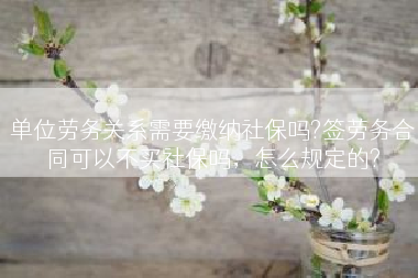 单位劳务关系需要缴纳社保吗?签劳务合同可以不买社保吗，怎么规定的?