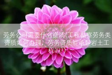 劳务公司需要什么资质(工程勘察劳务类资质如何办理，劳务资质能承包岩土工程吗?)