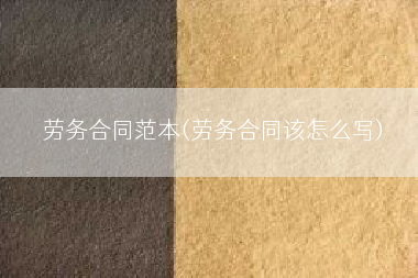 劳务合同范本(劳务合同该怎么写)