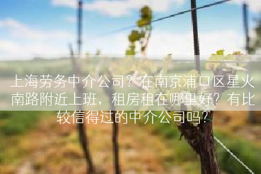 上海劳务中介公司？在南京浦口区星火南路附近上班，租房租在哪里好？有比较信得过的中介公司吗？