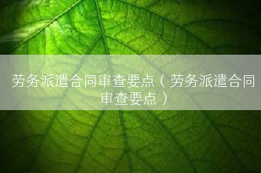 劳务派遣合同审查要点（劳务派遣合同审查要点）