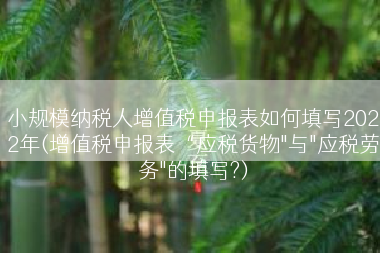 小规模纳税人增值税申报表如何填写2022年(增值税申报表“应税货物