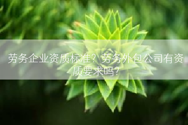 劳务企业资质标准？劳务外包公司有资质要求吗？