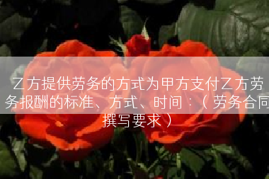 乙方提供劳务的方式为甲方支付乙方劳务报酬的标准、方式、时间∶（劳务合同撰写要求）