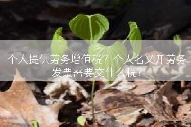 个人提供劳务增值税？个人名义开劳务发票需要交什么税？
