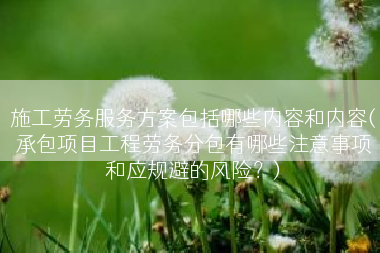 施工劳务服务方案包括哪些内容和内容(承包项目工程劳务分包有哪些注意事项和应规避的风险？)
