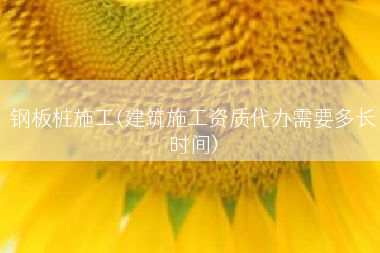 钢板桩施工(建筑施工资质代办需要多长时间)