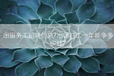 出国务工招聘信息?出国打工一年能争多少钱?