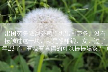 出国劳务派遣公司（想出国劳务，没有接触过这一块，就是想赚钱，女，过了年23了，有没有靠谱的可以提提建议？）