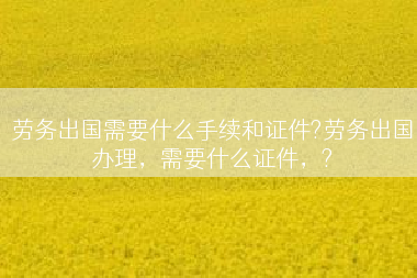 劳务出国需要什么手续和证件?劳务出国办理，需要什么证件，?