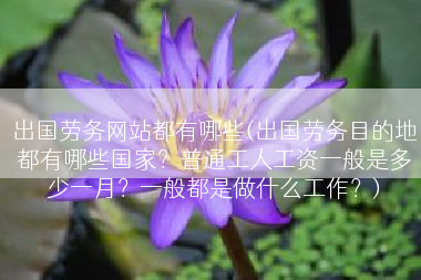 出国劳务网站都有哪些(出国劳务目的地都有哪些国家？普通工人工资一般是多少一月？一般都是做什么工作？)