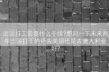 出国打工需要什么手续?想问一下未来两年出国打工的话去美国还是去澳大利亚好?