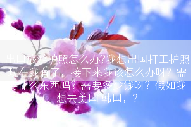 出国旅游护照怎么办?我想出国打工护照现在我有了，接下来我该怎么办呀？需要什么东西吗？需要多少钱呀？假如我想去美国 韩国，?