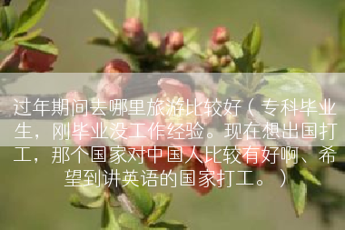 过年期间去哪里旅游比较好（专科毕业生，刚毕业没工作经验。现在想出国打工，那个国家对中国人比较有好啊、希望到讲英语的国家打工。）