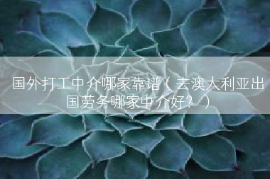 国外打工中介哪家靠谱（去澳大利亚出国劳务哪家中介好？）