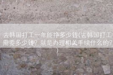 去韩国打工一年能挣多少钱(去韩国打工需要多少钱？就是办理相关手续什么的？)