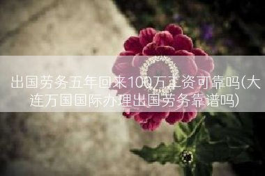 出国劳务五年回来100万工资可靠吗(大连万国国际办理出国劳务靠谱吗)