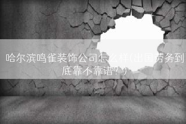 哈尔滨鸣雀装饰公司怎么样(出国劳务到底靠不靠谱？)