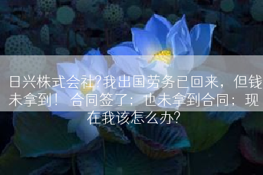 日兴株式会社?我出国劳务已回来，但钱未拿到！ 合同签了；也未拿到合同；现在我该怎么办?