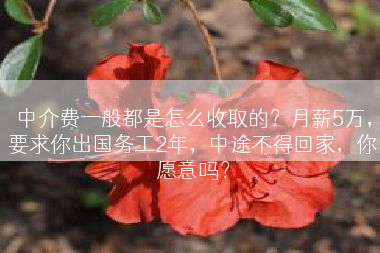 中介费一般都是怎么收取的？月薪5万，要求你出国务工2年，中途不得回家，你愿意吗？