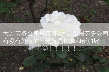大连劳务公司哪家好?大连出国劳务公司有没有好点的？最好是日本和新加坡！！！！急！！！！！?