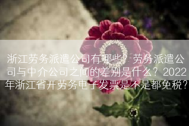 浙江劳务派遣公司有哪些？劳务派遣公司与中介公司之间的差别是什么？2022年浙江省开劳务电子发票是不是都免税？