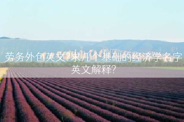 劳务外包英文?求几个基础的经济学名字英文解释?